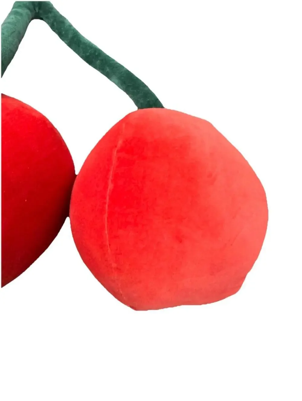 (RFB3) Velvet Cherry Plush Decor Pillow Red Fruit Luxe Anthropologie Style EUC